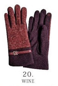 ベルト付スマホ対応グローブ ワイン※1/14迄に順次発送予定