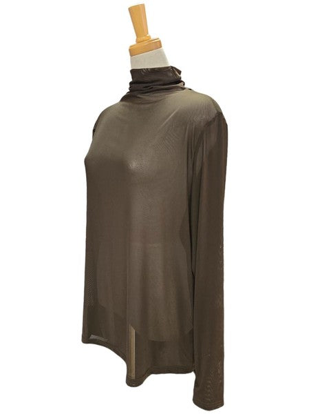 メッシュロングTシャツ ブラウン ※11/18迄に順次発送予定