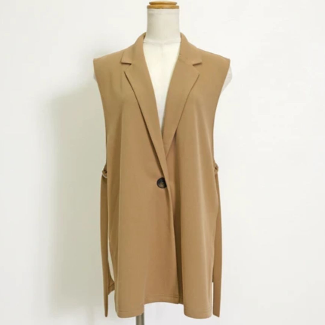 ストレッチジョーゼットジレ ブラウン※5/7~13までに順次発送予定