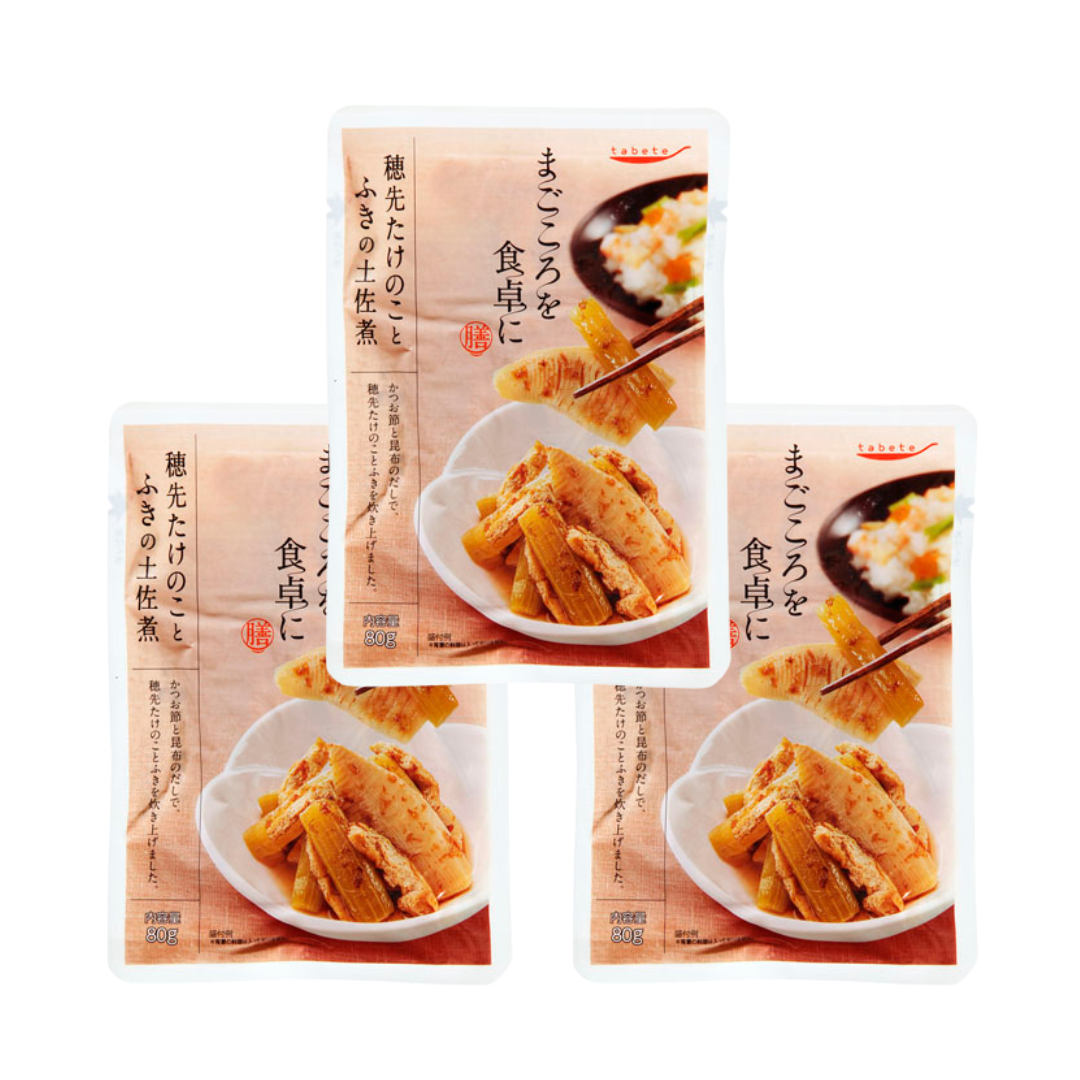 【K&K】tabete 穂先たけのことふきの土佐煮 3袋セット ※12/2までに順次発送