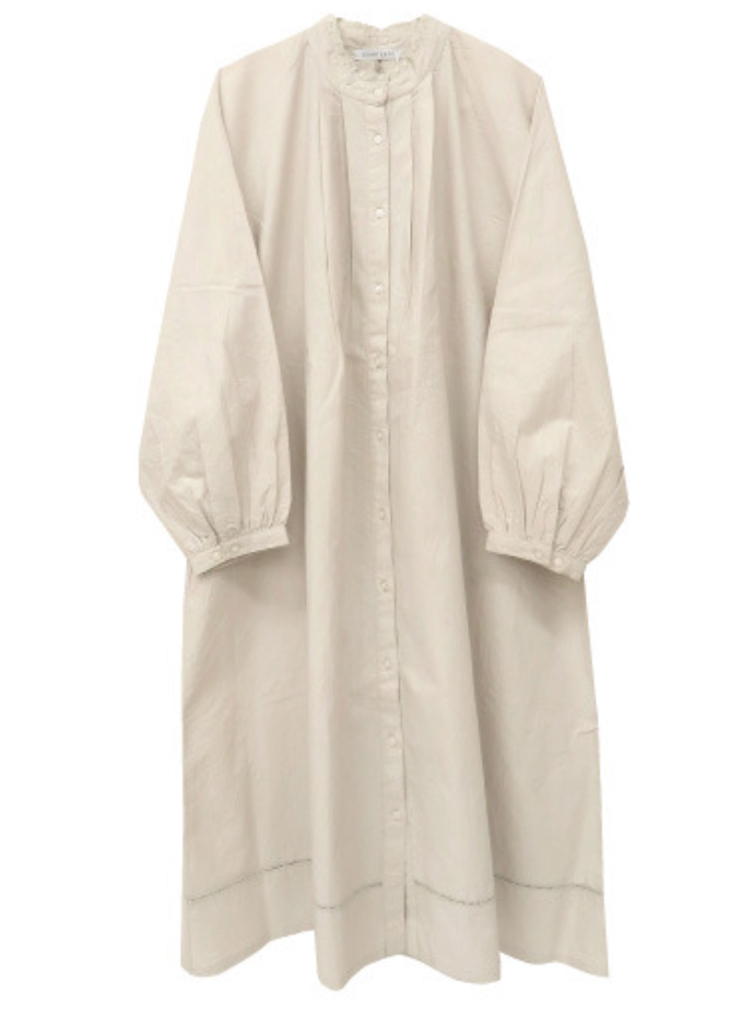 無地レース前開きワンピース ベージュ ※11/5迄に順次発送予定