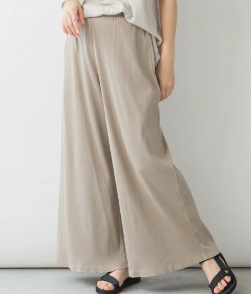 紐付きカットワイドパンツ グレージュ※7/23~29迄に順次発送予定