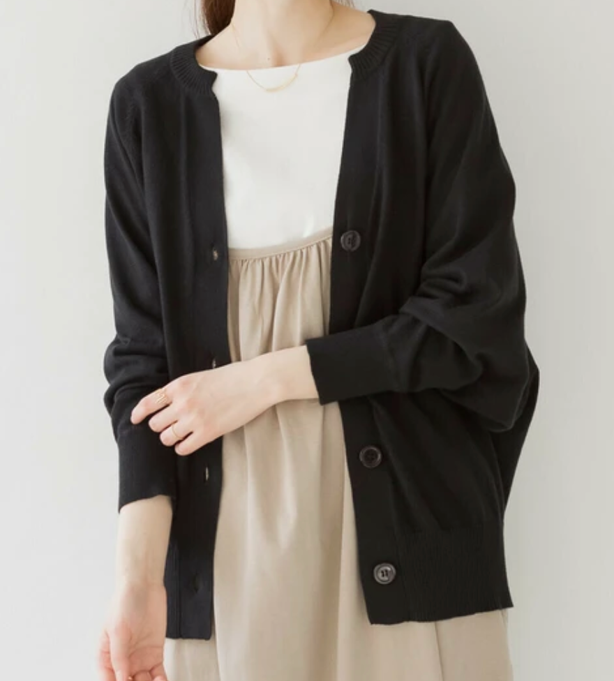 キーネックドルマンカーディガン ブラック※4/8迄に順次発送予定