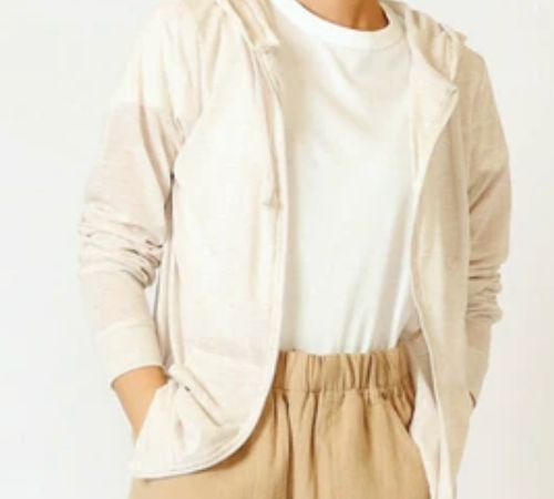無地薄手UVパーカー ベージュ ※4/30~5/6までに順次配送予定