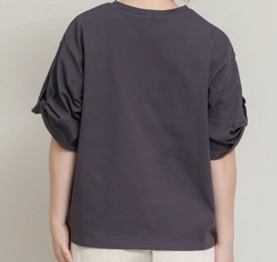 ねじり袖プルオーバー チャコール※7/9~15迄に順次発送予定