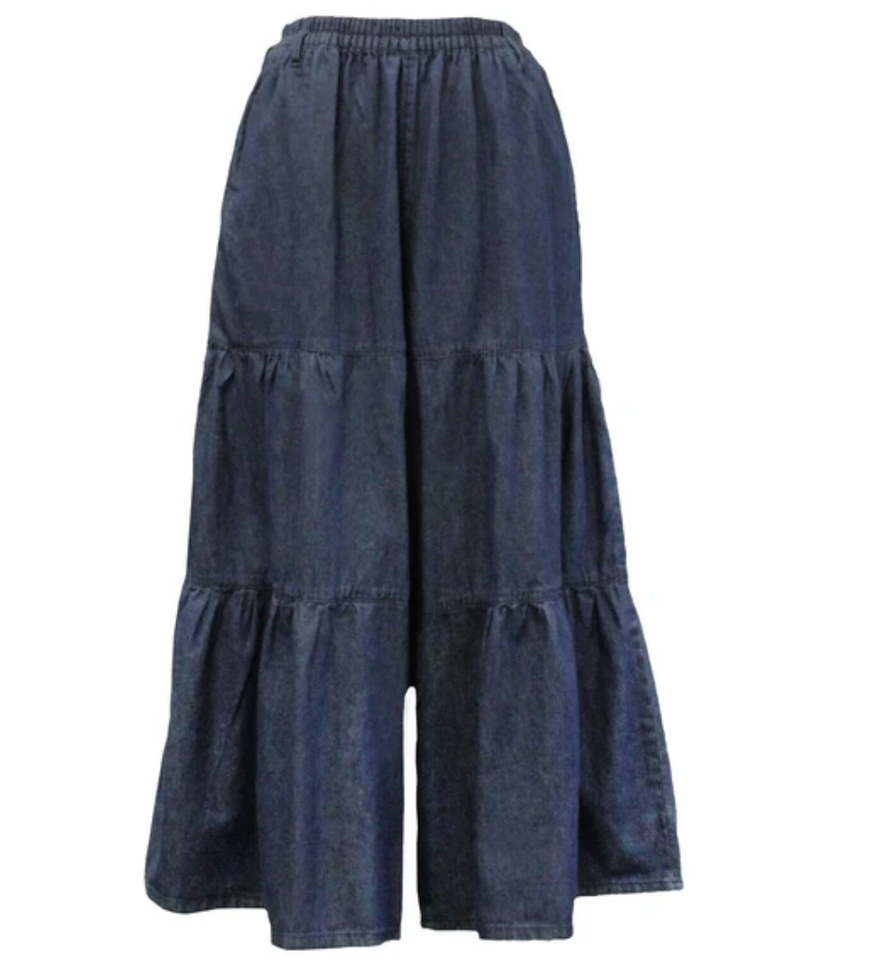 デニムティアードマキシパンツ ネイビー※5/28~6/3迄に順次発送予定