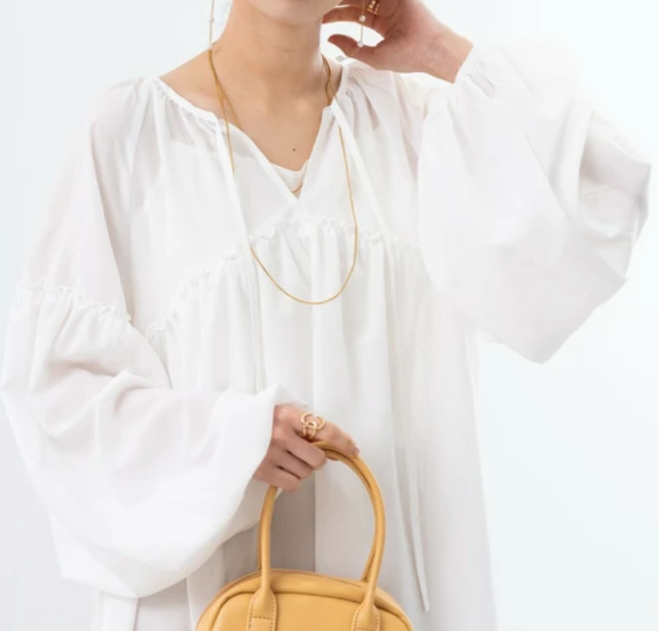 ボイルギャザーブラウス ホワイト※6/4~10迄に順次発送予定