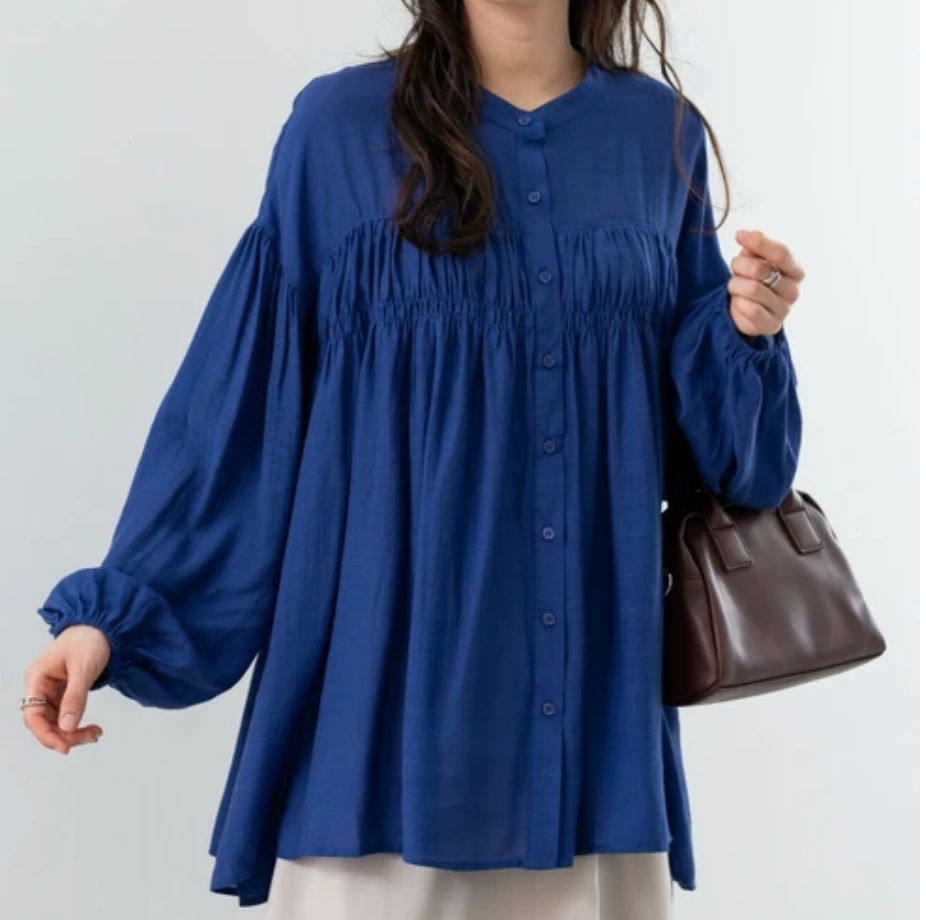 ヴィンテージブラウス ブルー※5/28~6/3迄に順次発送予定