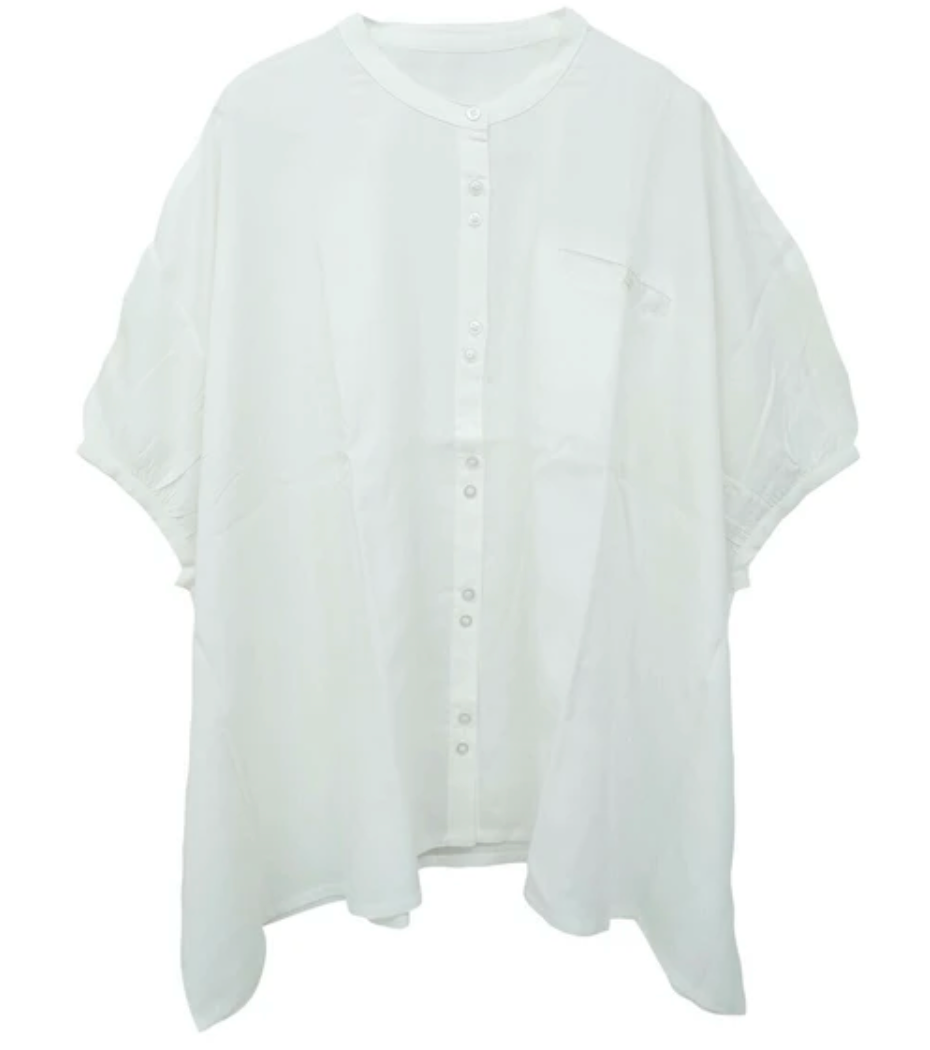 ボリューム前開きブラウス オフホワイト※7/23~29迄に順次発送予定