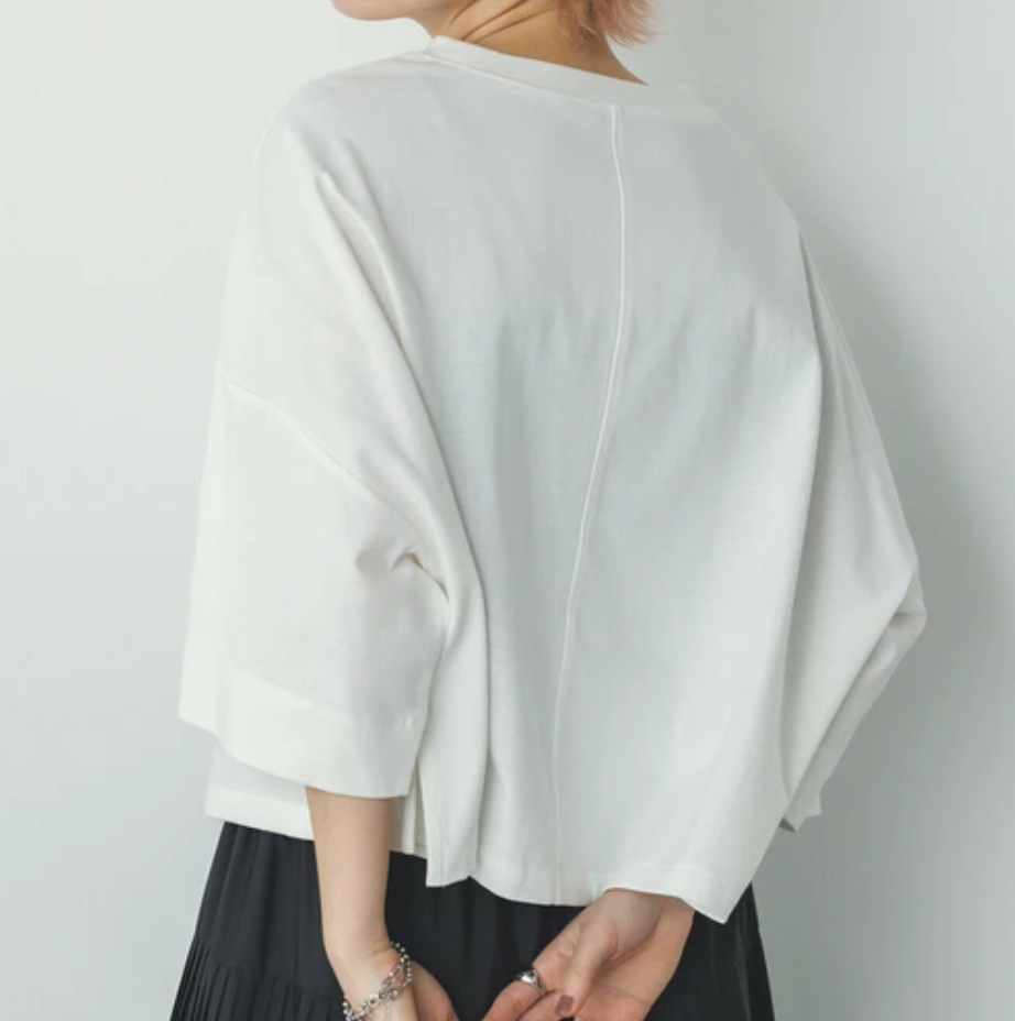 【汗染み防止】ロゴデザインショートTシャツ オフホワイト※8/6~12迄に順次発送予定