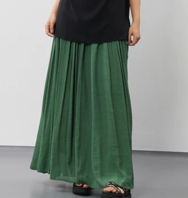 ギャザーマキシスカート グリーン※7/30~8/5迄に順次発送予定
