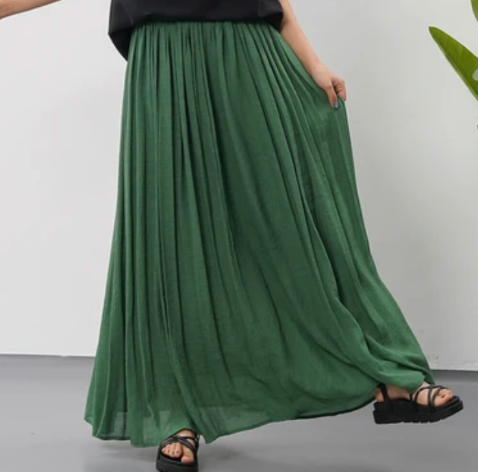 ギャザーマキシスカート グリーン※7/30~8/5迄に順次発送予定