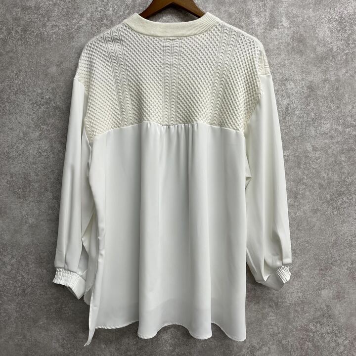 異素材切替トップス オフホワイト※3/11迄に順次発送予定