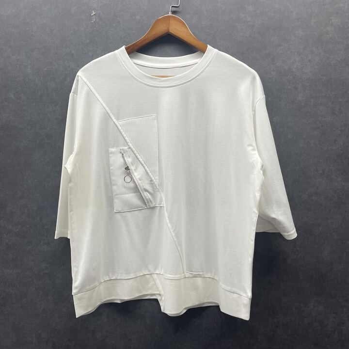 ジップ付きTシャツ ホワイト※3/11迄に順次発送予定