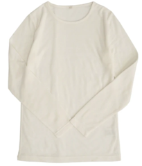 ひまわりオイル加工クルーネック長袖 オフホワイト※2/10迄に順次発送予定