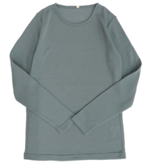 ひまわりオイル加工クルーネック長袖 ブルー※2/10迄に順次発送予定