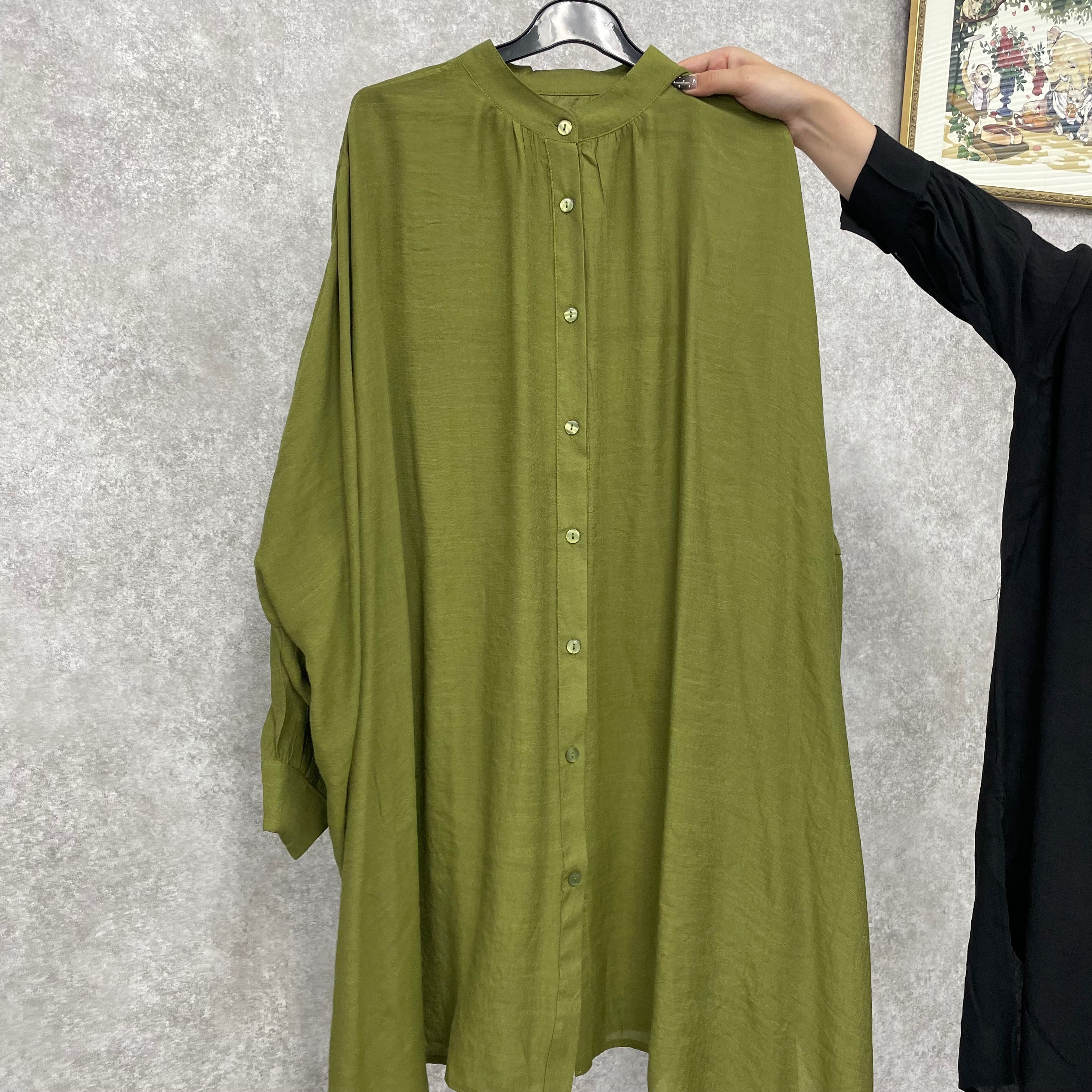 【369】ロングドルマンスリーブシャツ カーキ ※10/7迄に順次発送予定