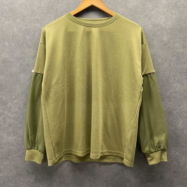 袖チュールトップス カーキ※3/11迄に順次発送予定