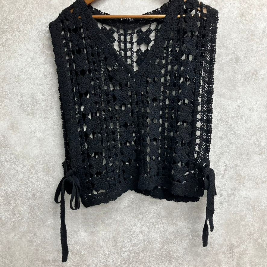 かぎ編みベスト ブラック※7/30~8/5迄に順次発送予定