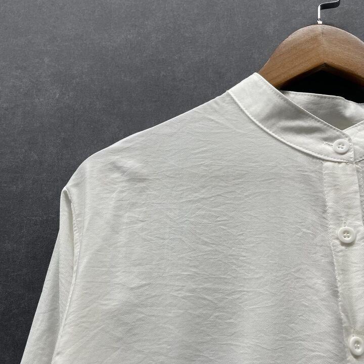 スタンドネックロングブラウス ホワイト ※3/25迄に順次発送予定