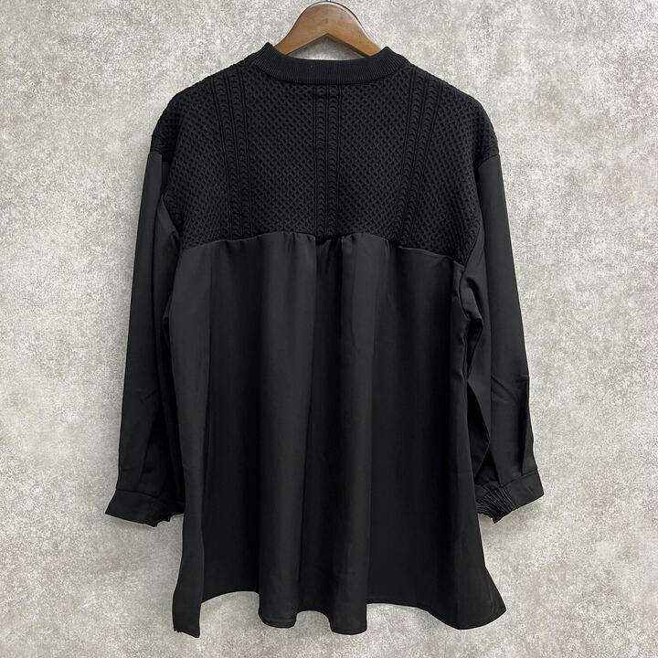 異素材切替トップス ブラック※3/11迄に順次発送予定