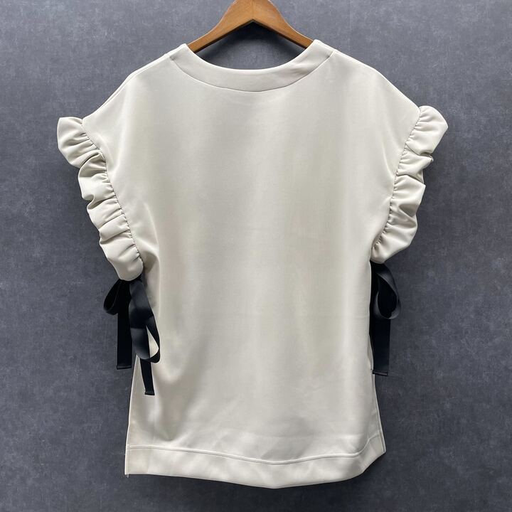 サイドリボンベスト ベージュ※4/9~15迄に順次発送予定