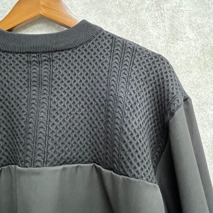 異素材切替トップス ブラック※3/11迄に順次発送予定