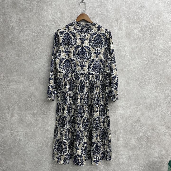 花柄ロングワンピース ネイビー ※3/4迄に順次発送予定