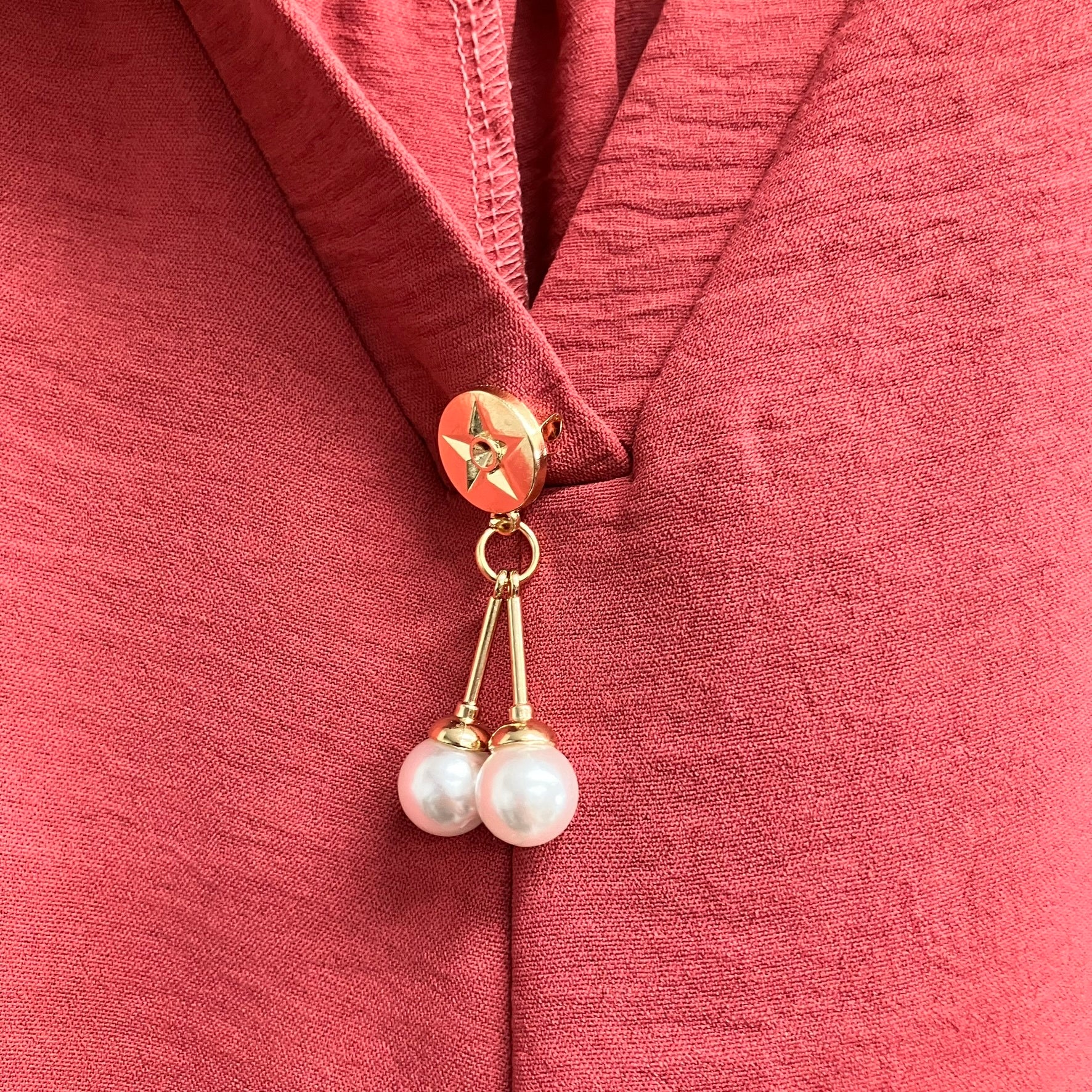 チャーム付スキッパーシャツブラウス ピンク※7/9~7/15迄に順次発送予定