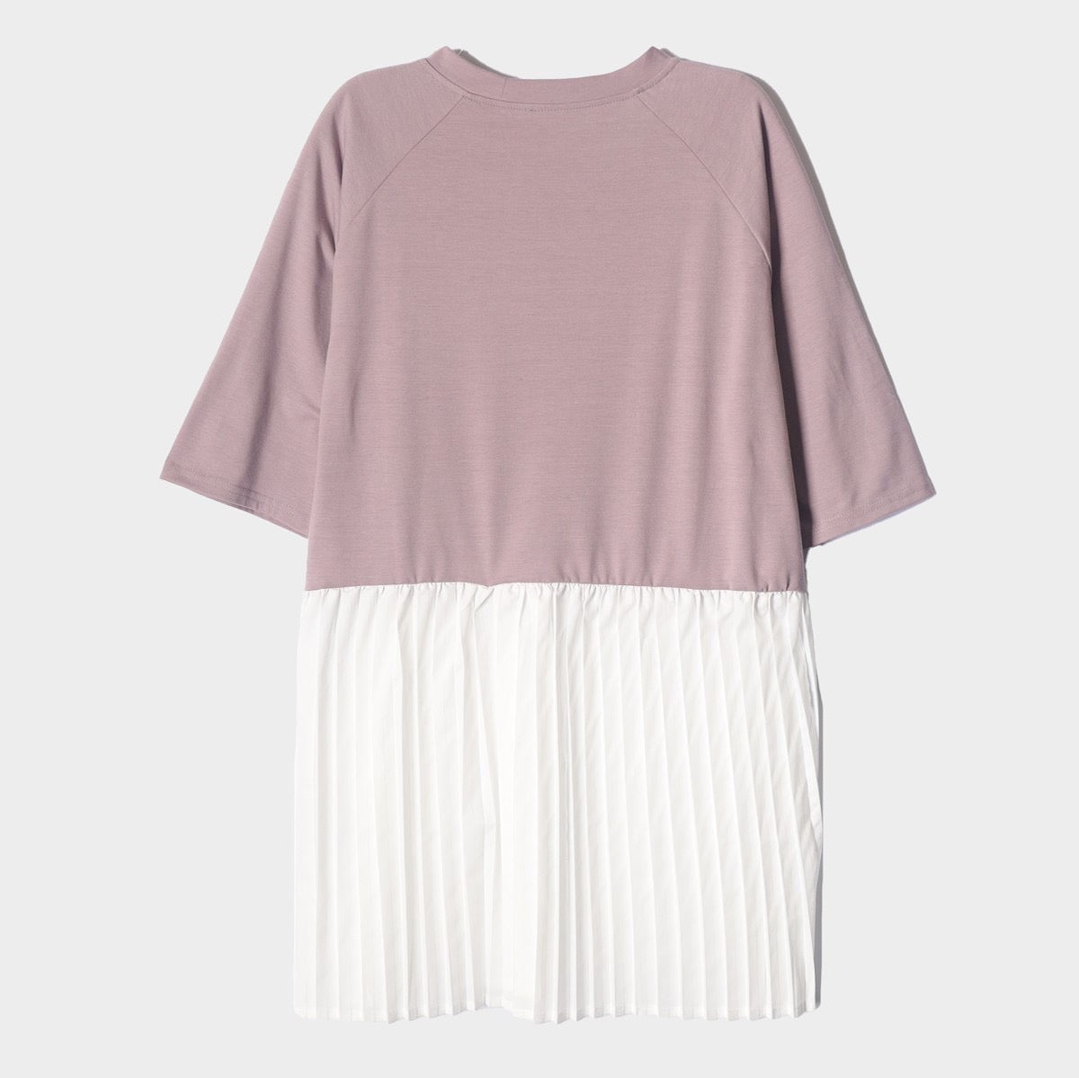 【369】プリーツ切り替えTシャツ ピンク ※10/7迄に順次発送予定
