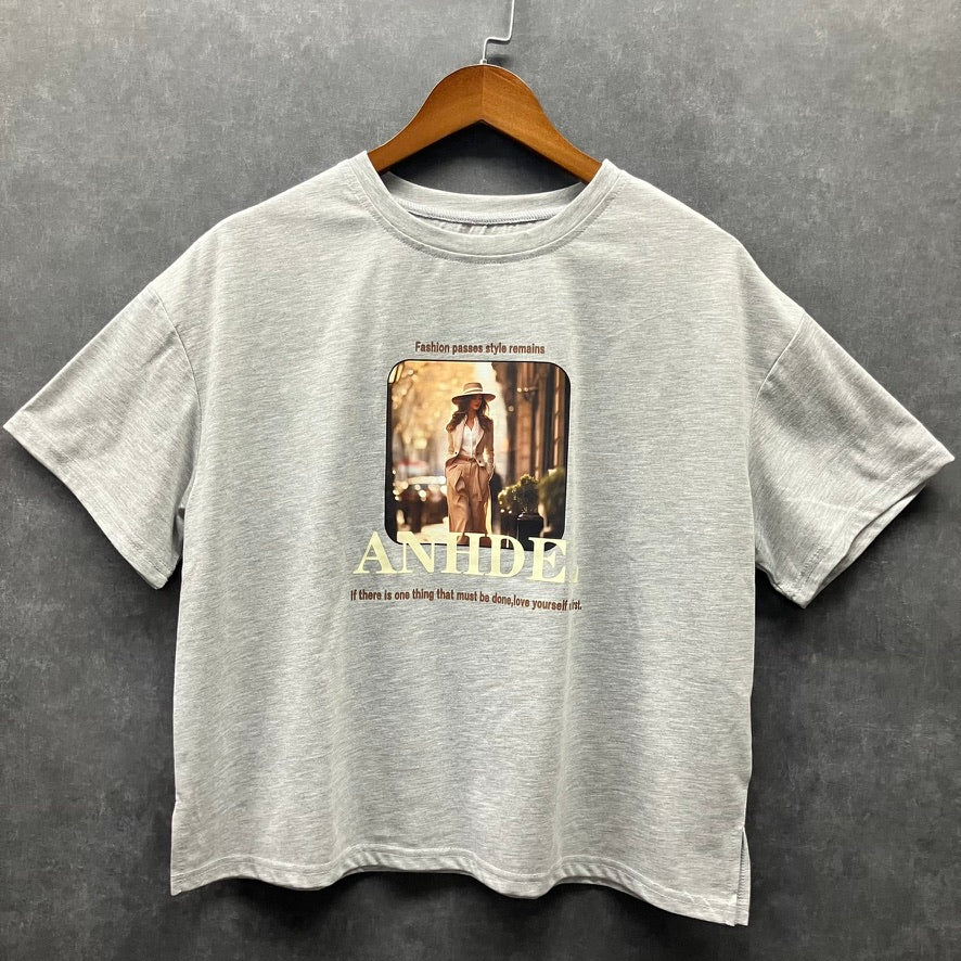 フォトプリントTシャツANHDEL グレー※7/16~22迄に順次発送予定