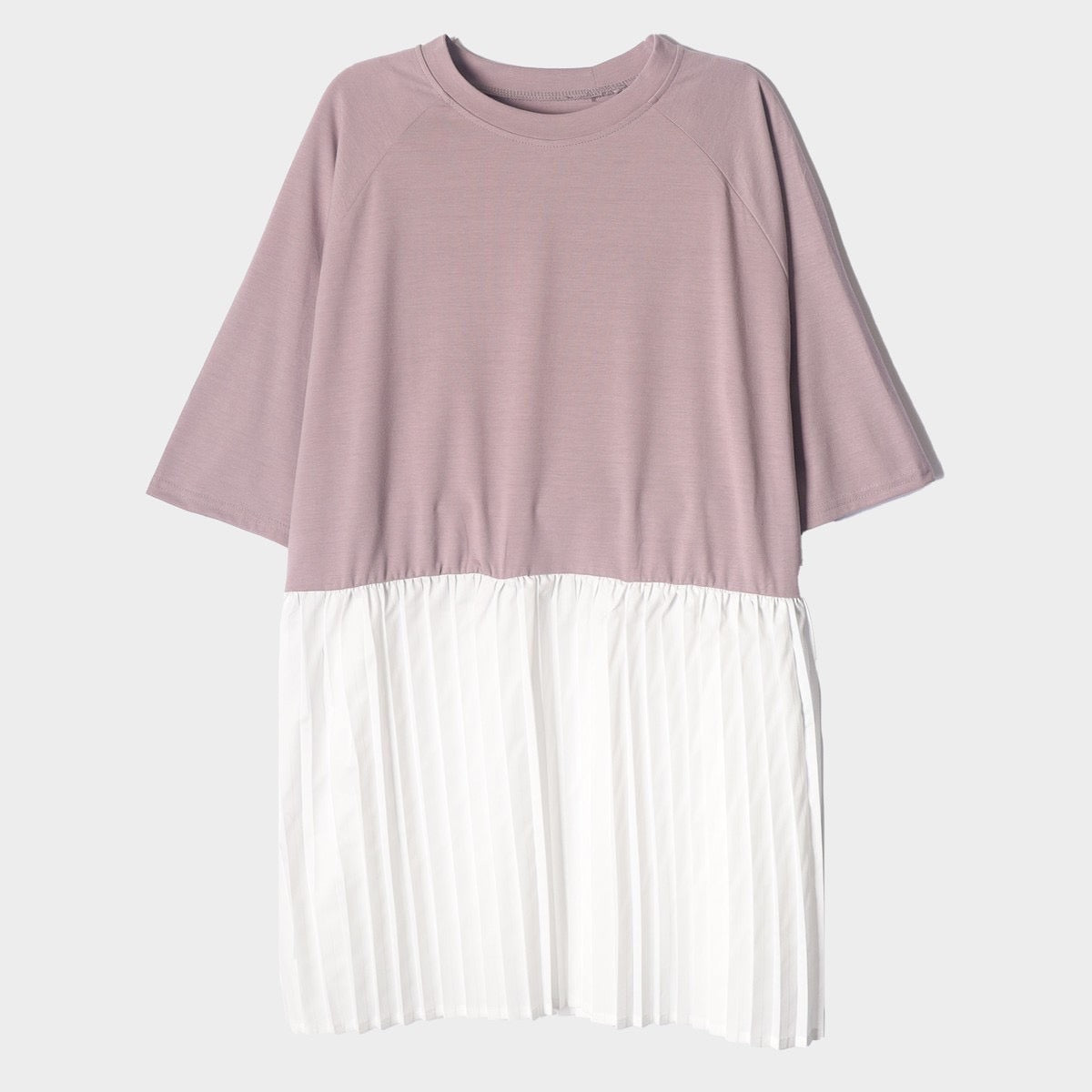 【369】プリーツ切り替えTシャツ ピンク ※10/7迄に順次発送予定
