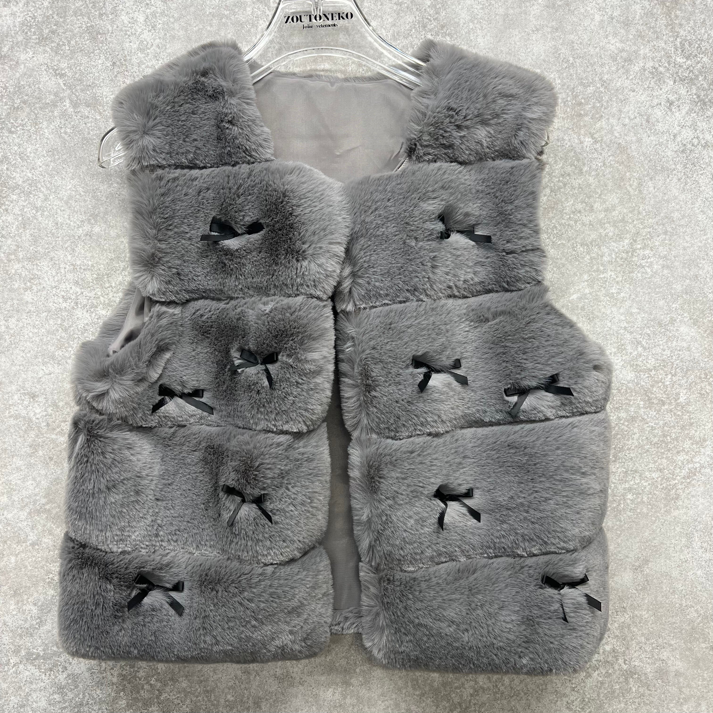 ファーベストリボン グレー ※10/21迄に順次発送予定