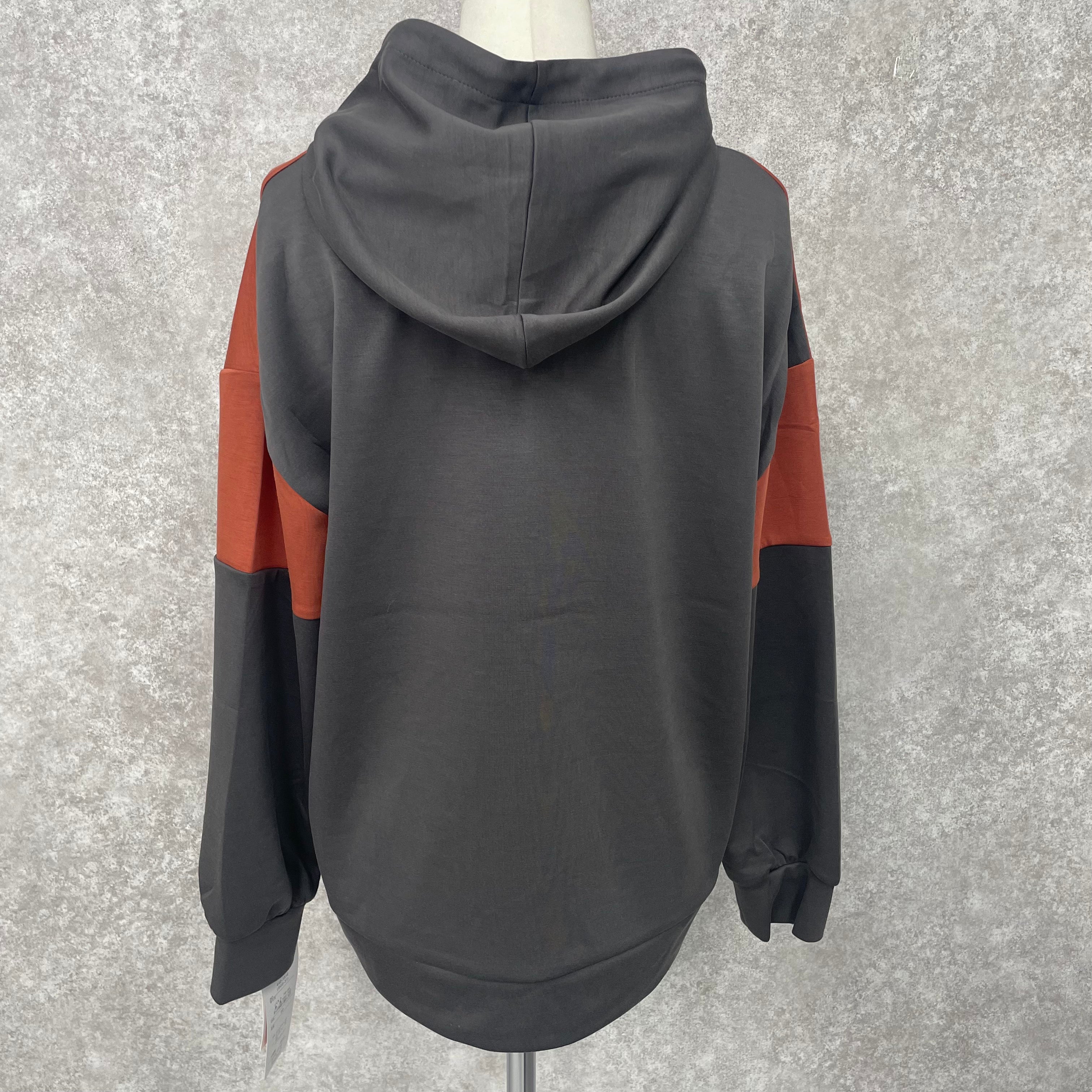 異素材ドッキングパーカー グレー ※12/16迄に順次発送予定