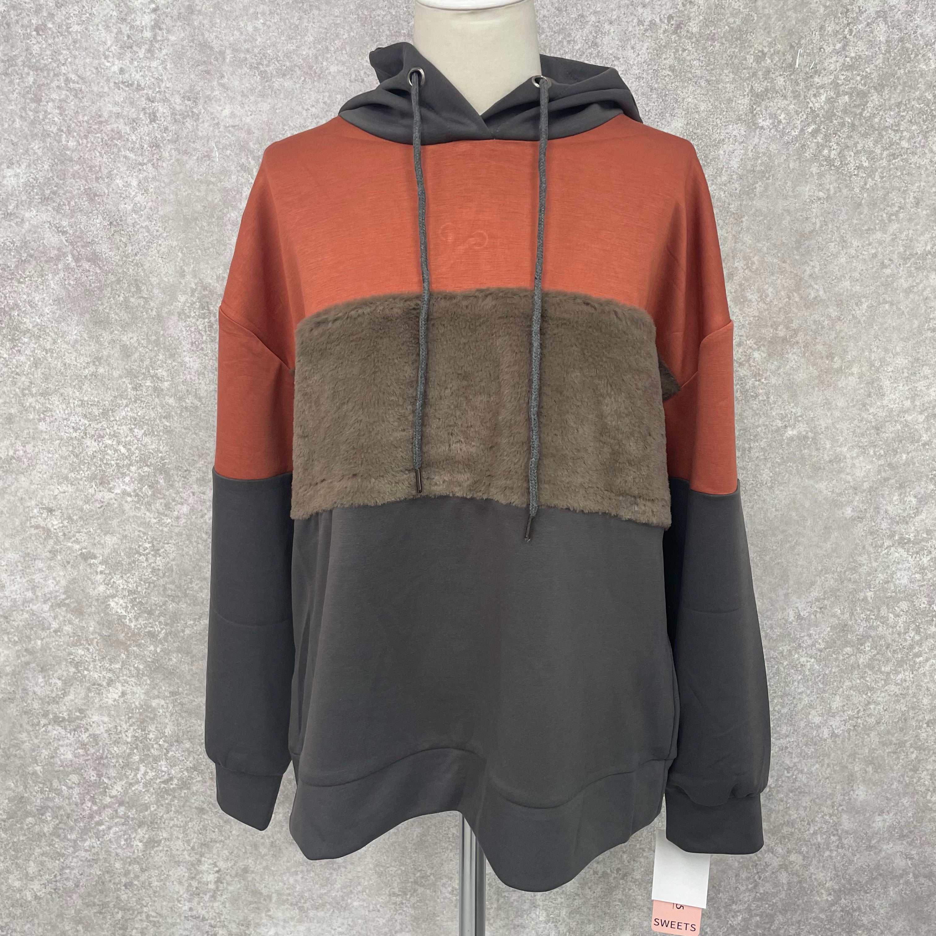 異素材ドッキングパーカー グレー ※12/16迄に順次発送予定