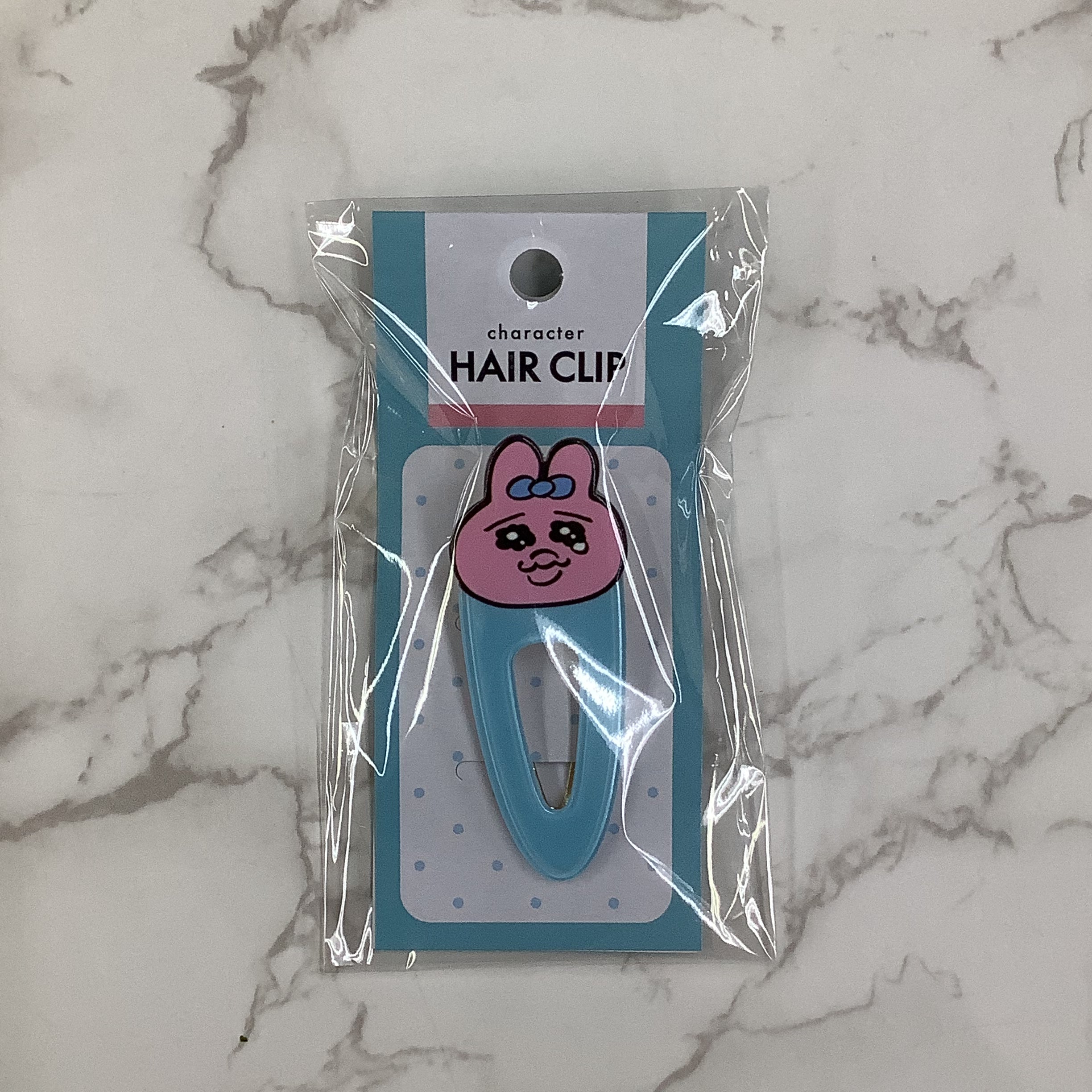 おぱんちゅうさぎ ヘアクリップ 水色※8/6~8/13順次発送予定