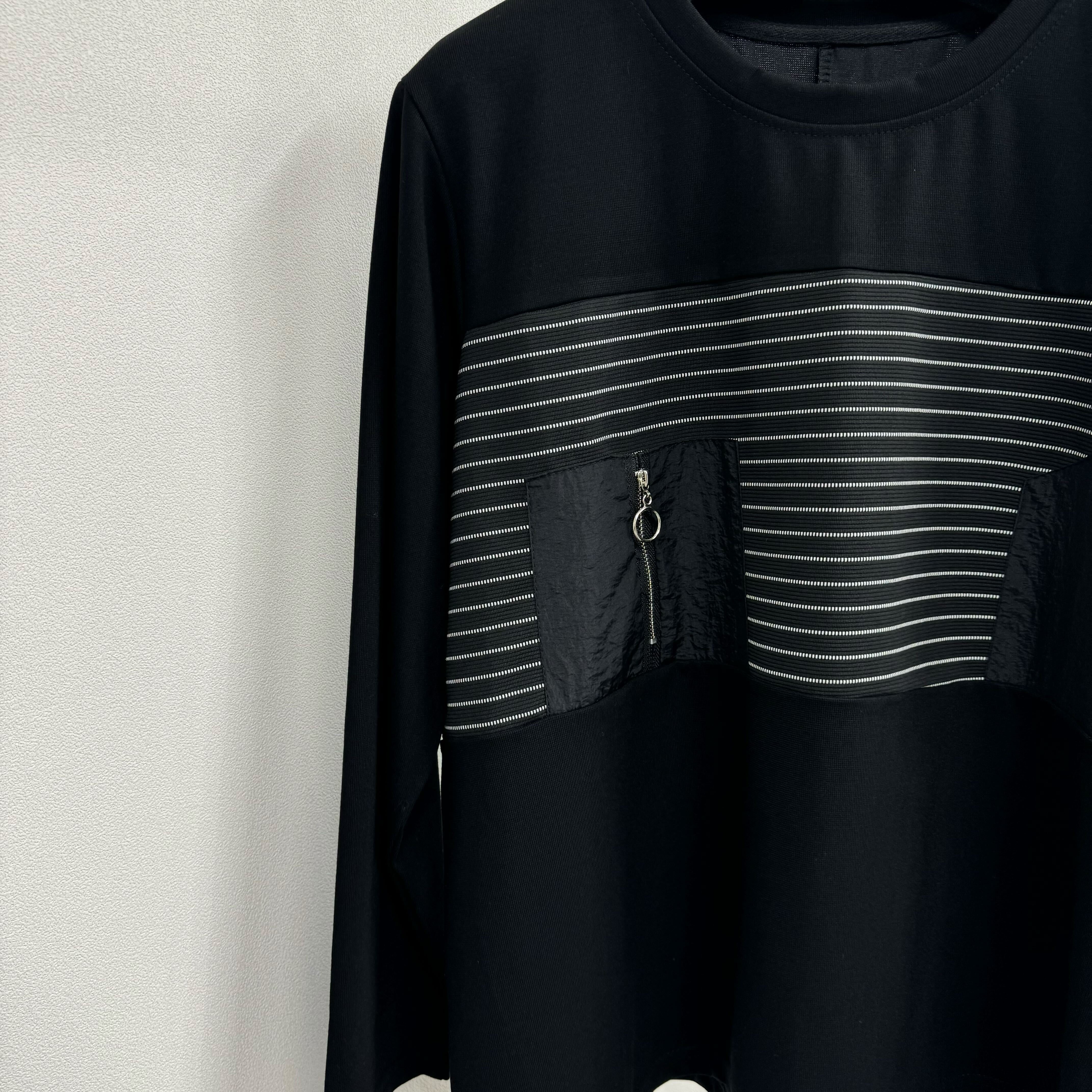 ボーダーデザインカットソー ブラック※1月上旬迄に順次発送予定