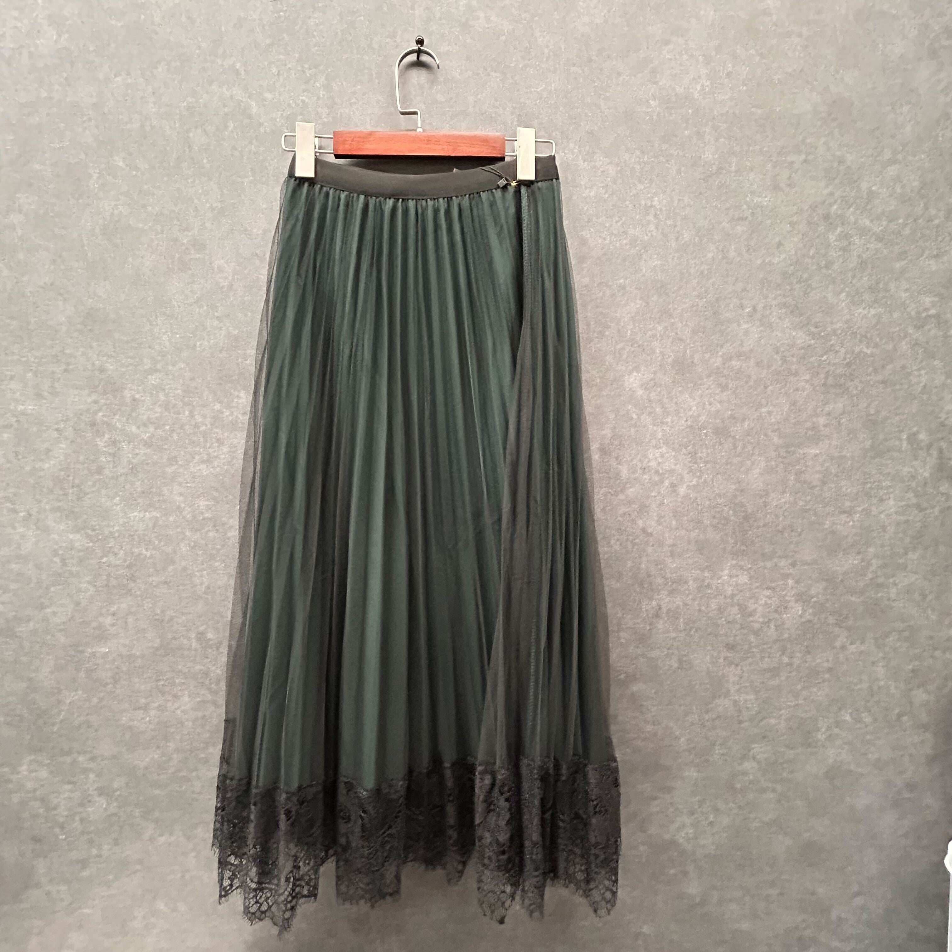 リバーシブルレースチュールスカート グリーン※4/8迄に順次発送予定