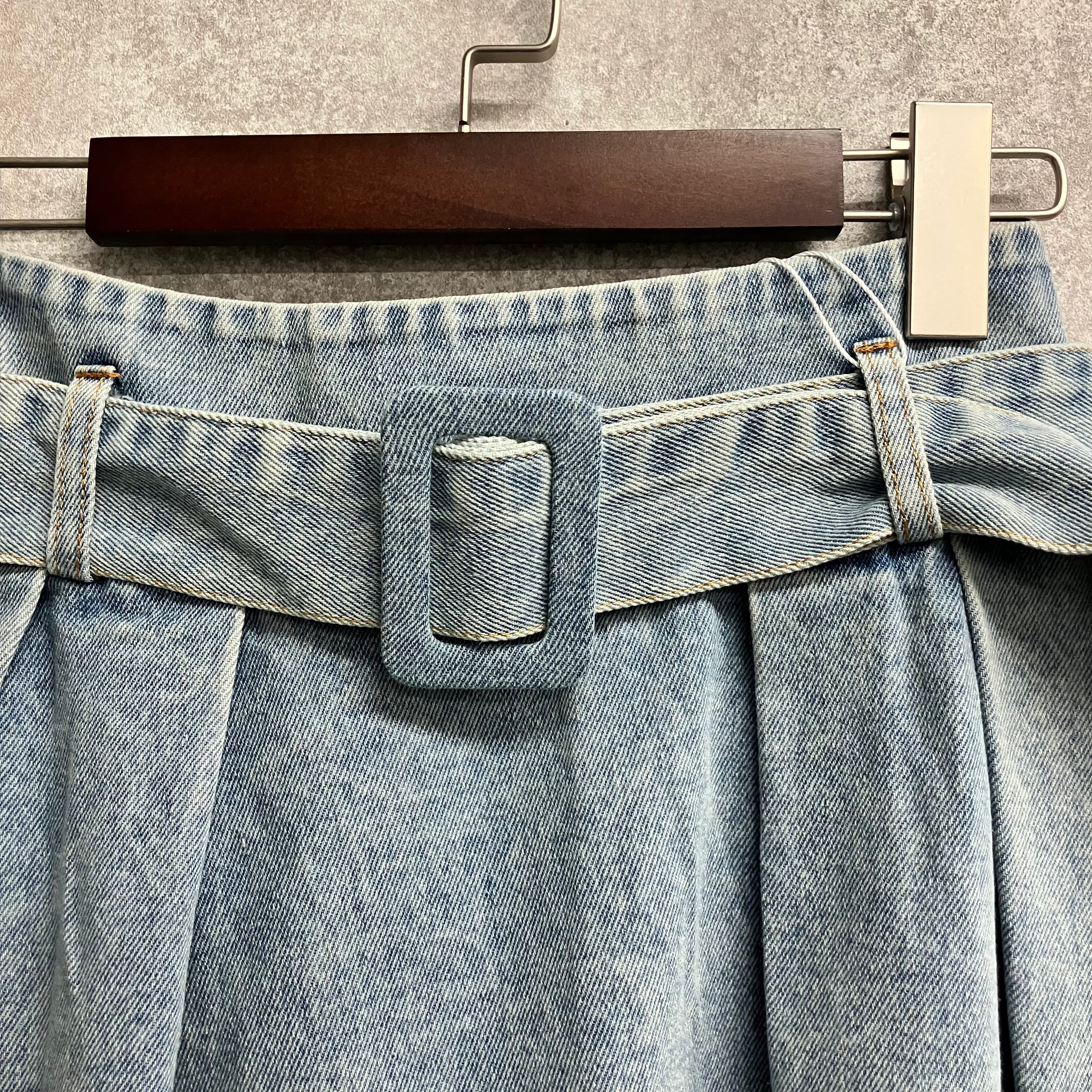 ベルト付きデニムスカート ケミカル※4/23~29までに順次配送予定