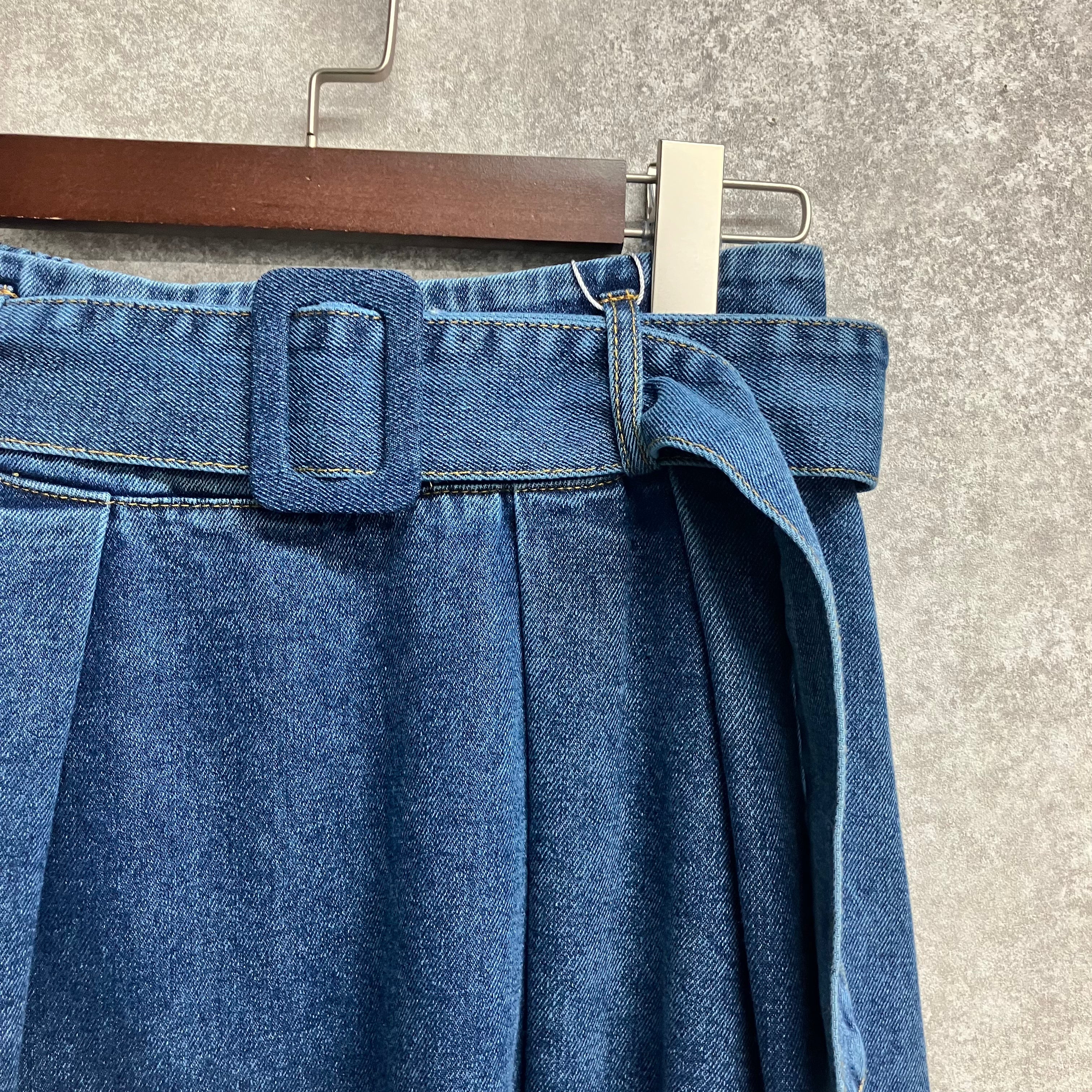 ベルト付きデニムスカート ブルー※4/23~29までに順次配送予定