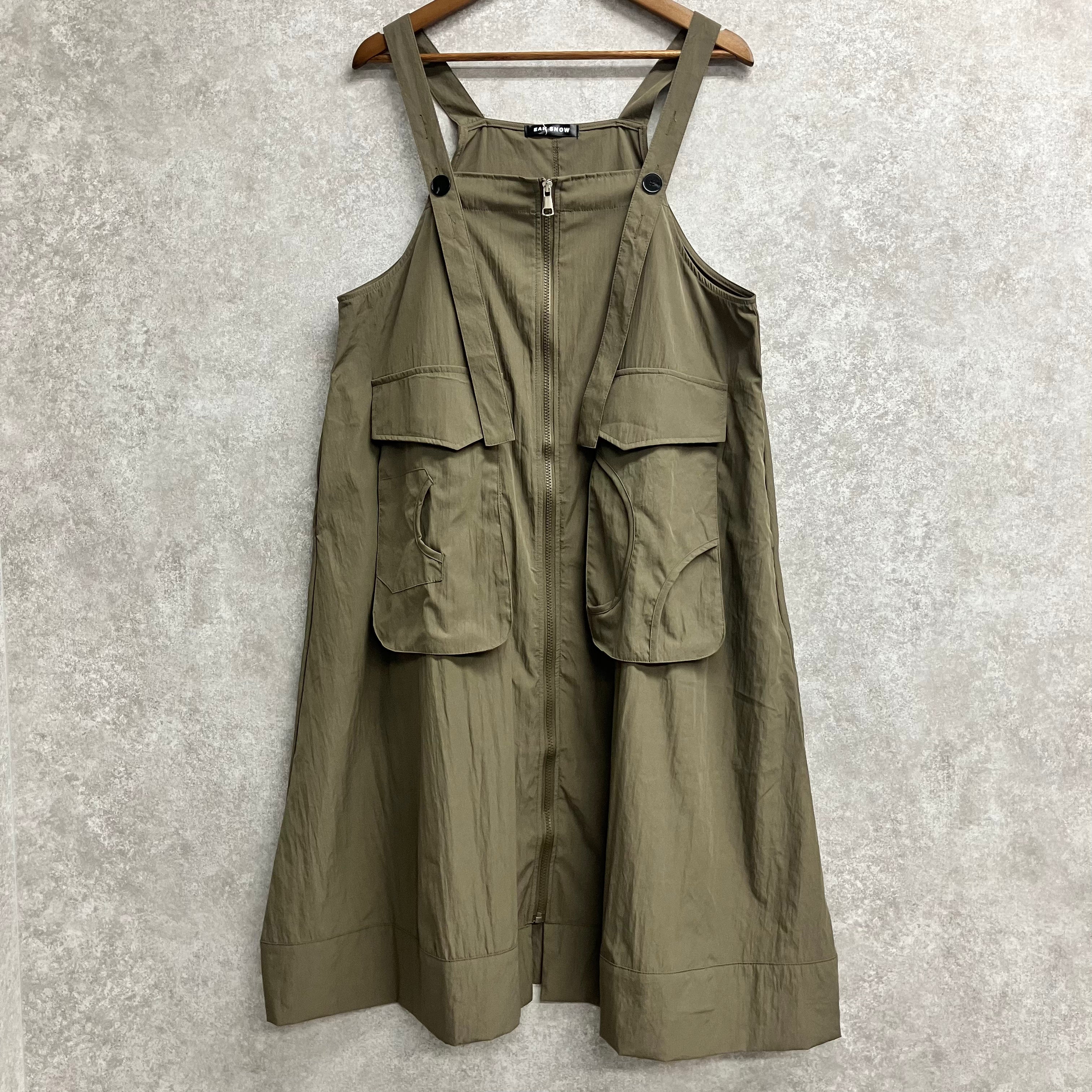 センタージップサロペット カーキ※8/6~12迄に順次発送予定