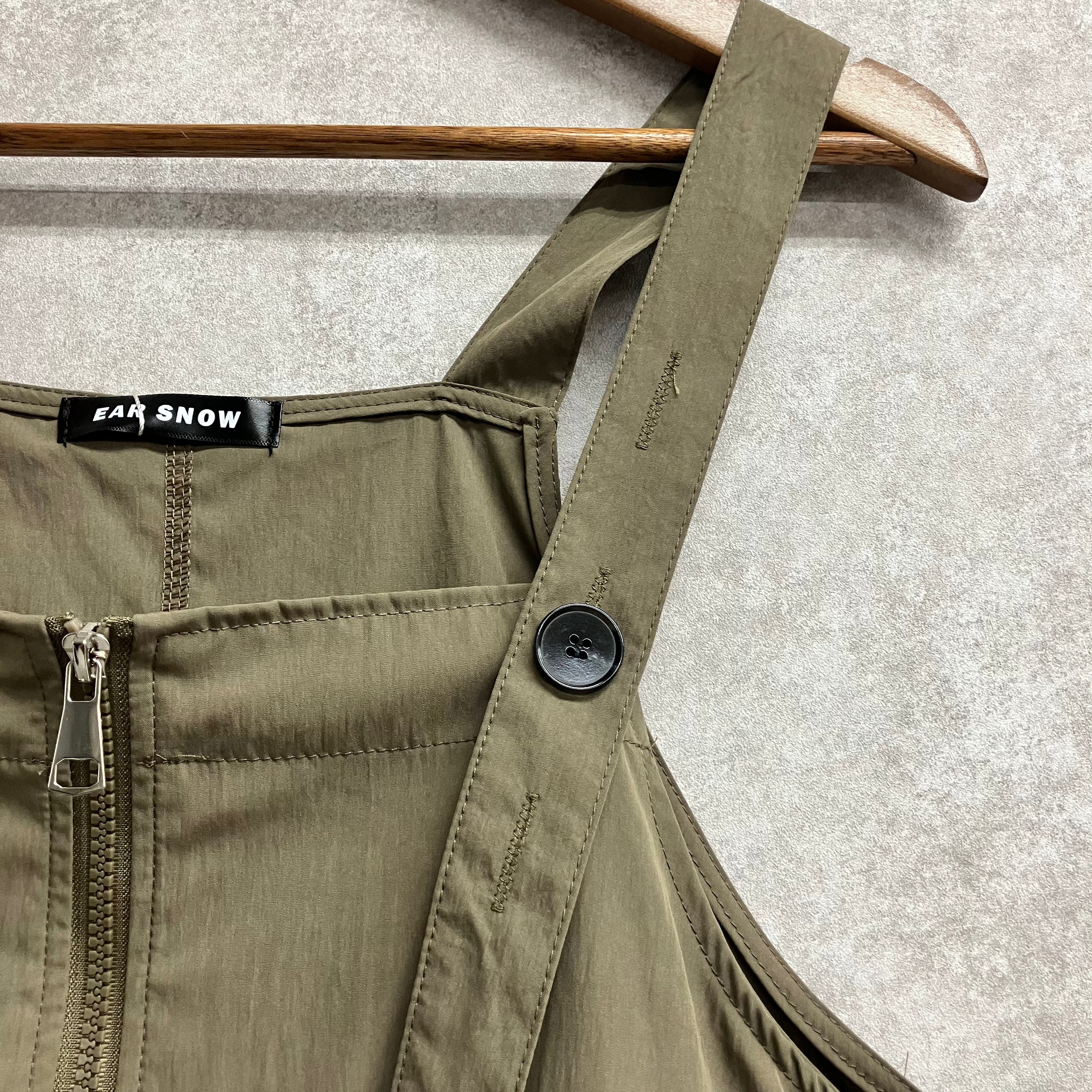 センタージップサロペット カーキ※8/6~12迄に順次発送予定