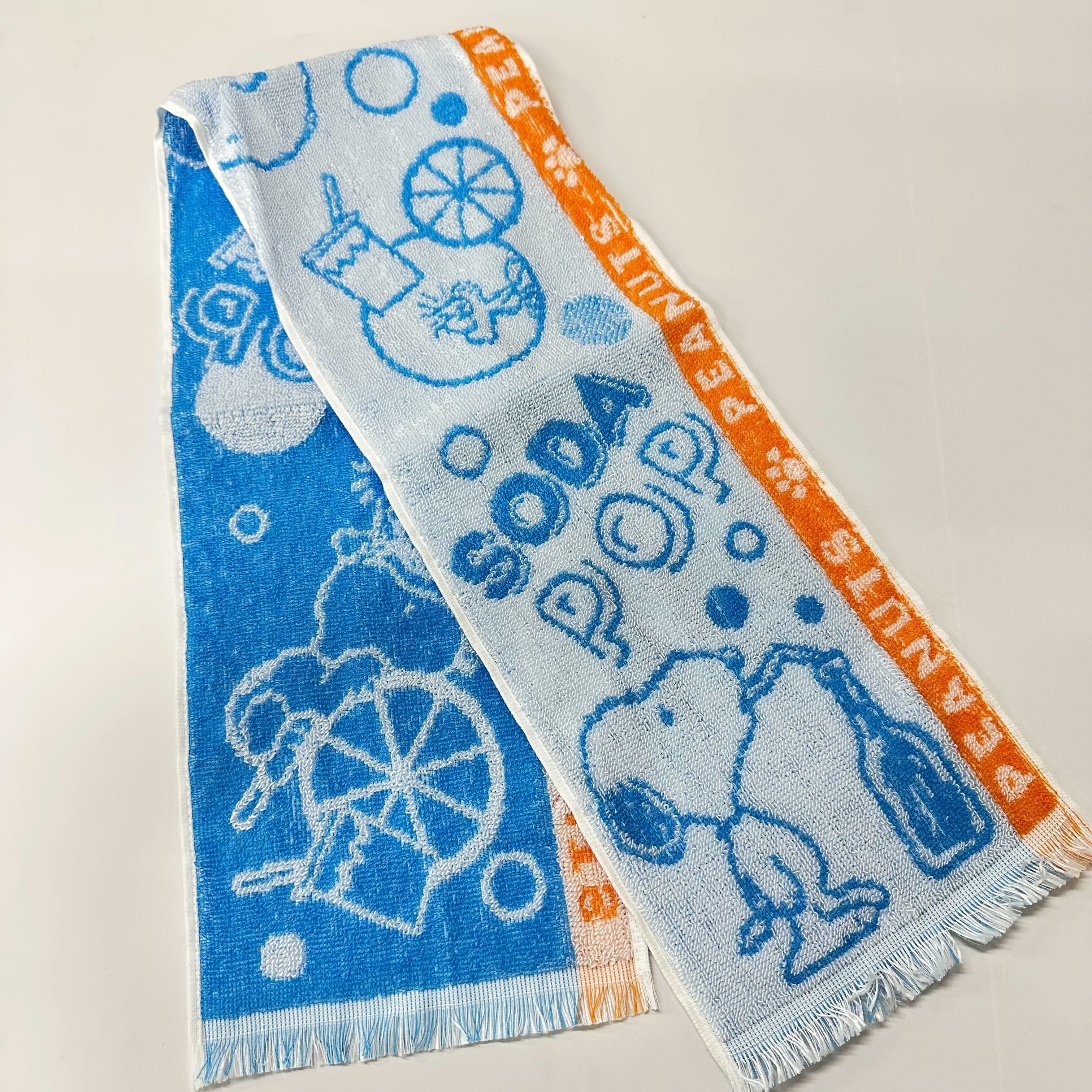 【HT0117】 スヌーピーひんやりマフラータオル ブルー※6/25-7/1順次発送予定