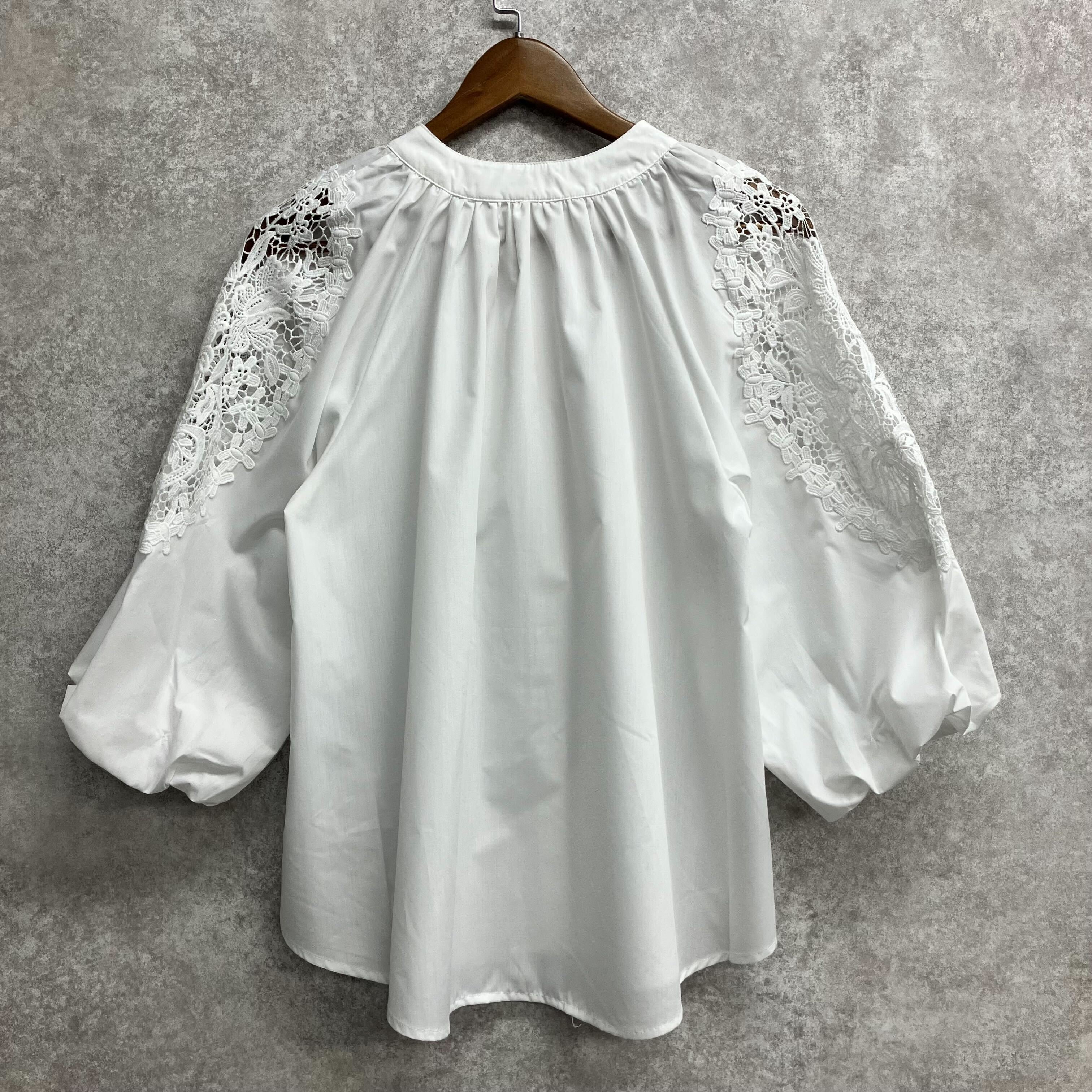 ショルダーレースブラウス オフホワイト※4/1迄に順次発送予定