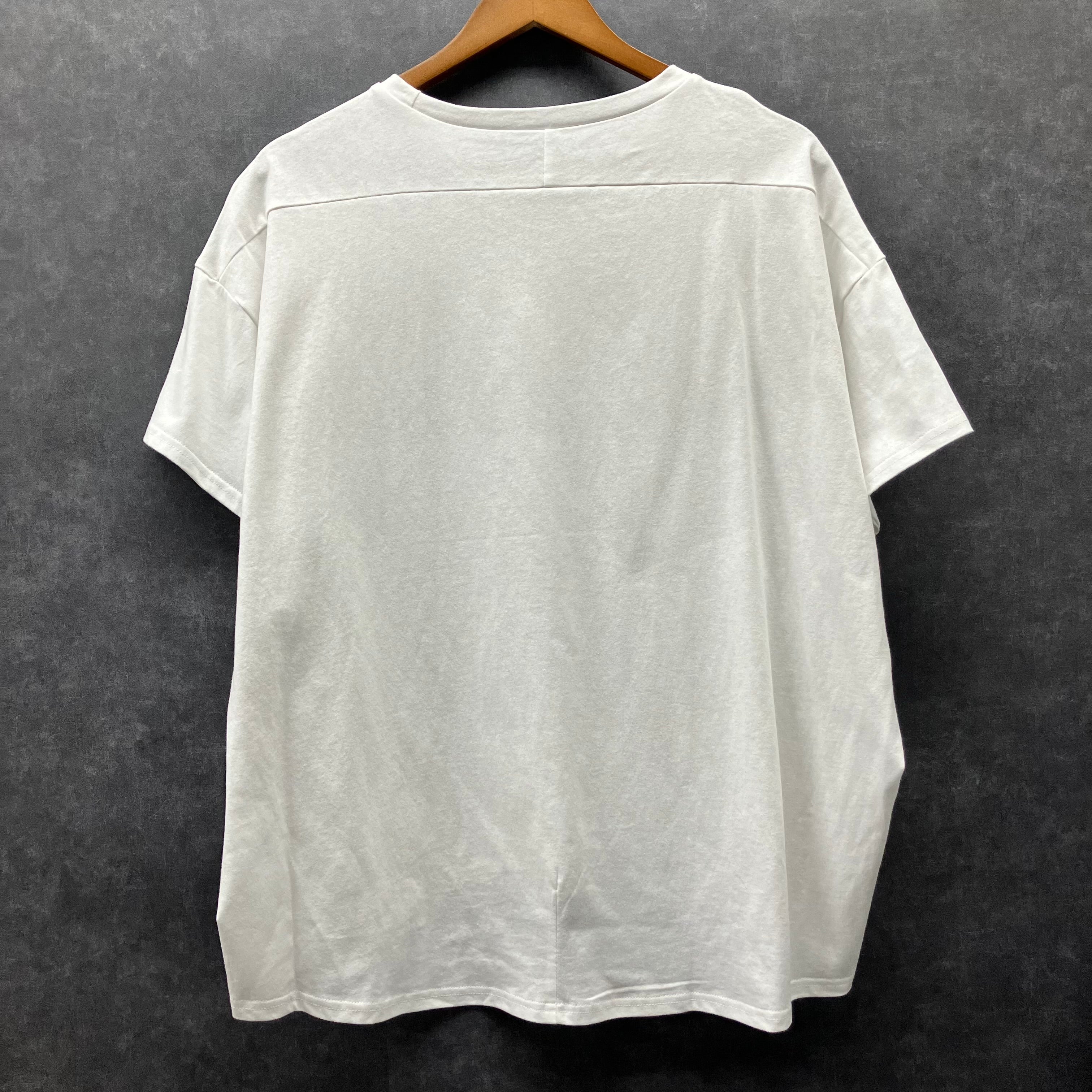 フラワーグラフィックポンチョTシャツ オフホワイト※4/23~29までに順次配送予定