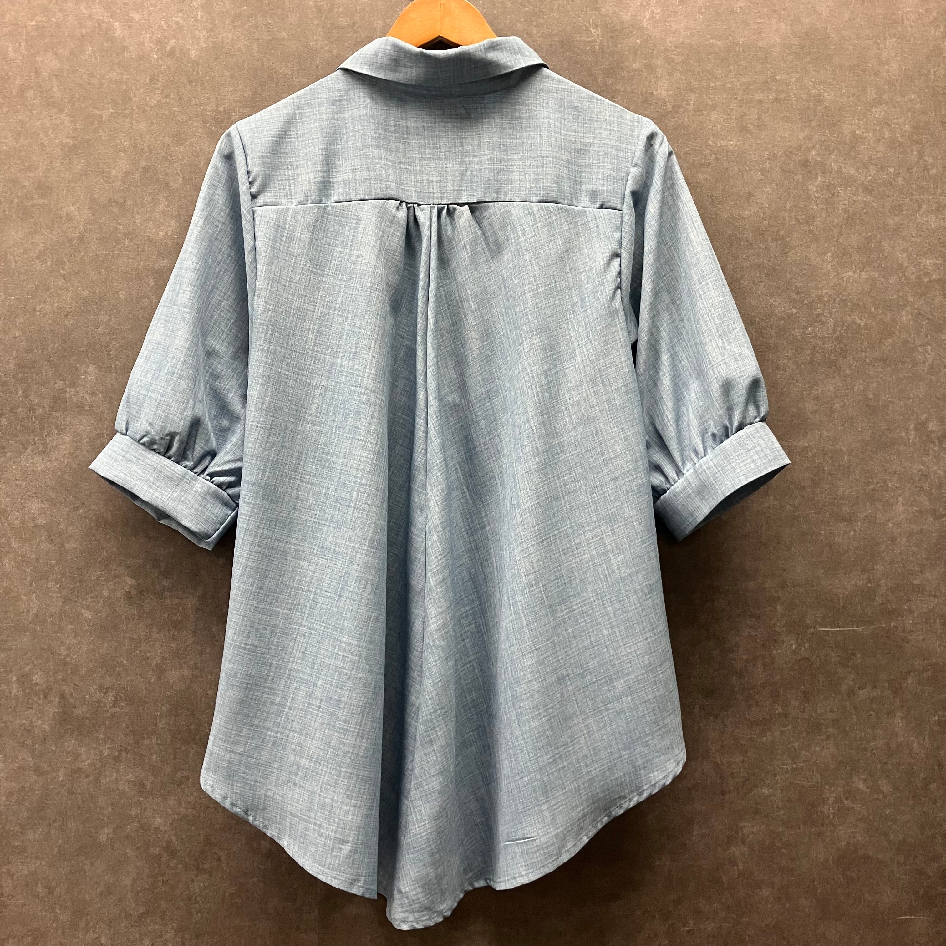 半袖ブラウス サックス※4/9~15迄に順次発送予定