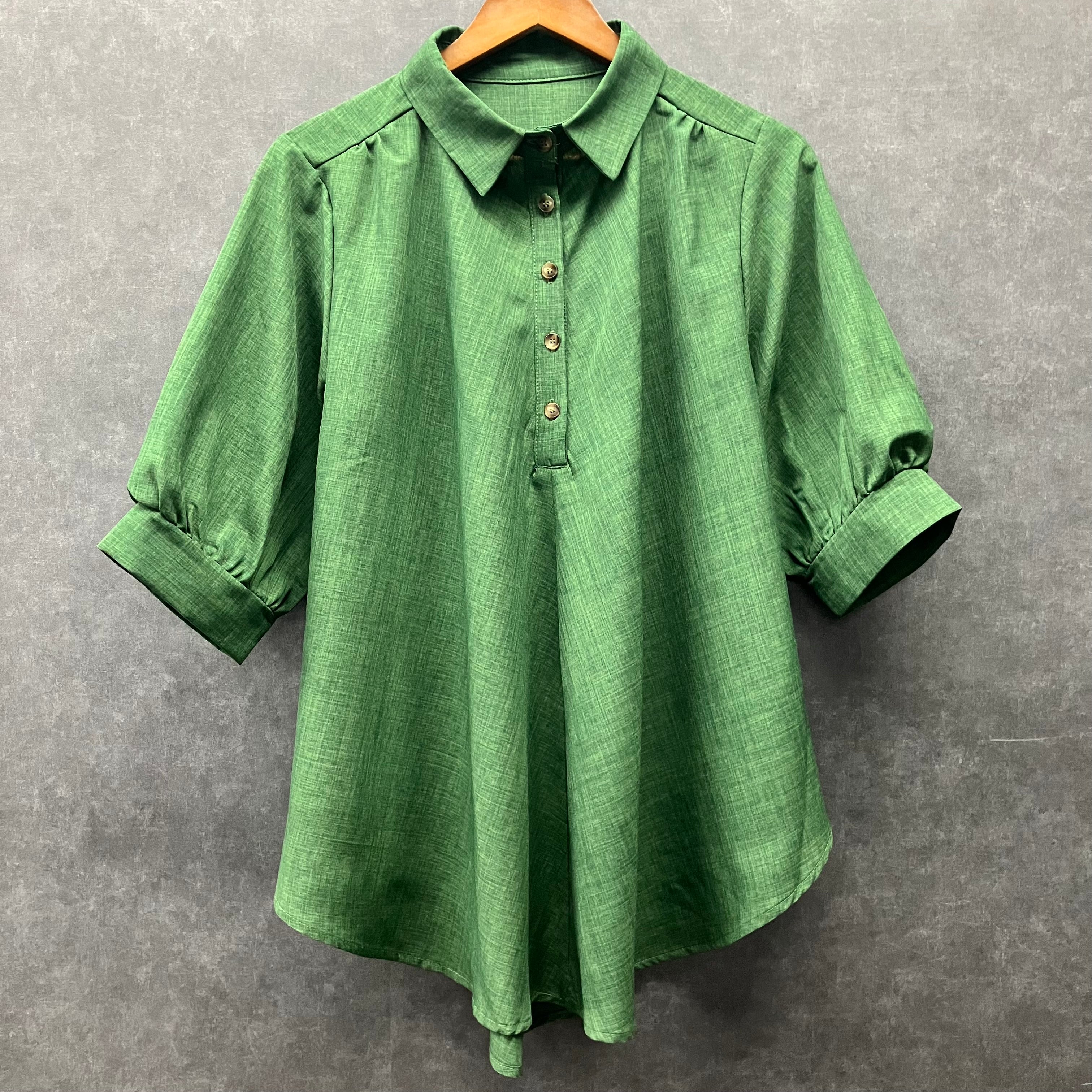 半袖ブラウス グリーン※4/9~15迄に順次発送予定