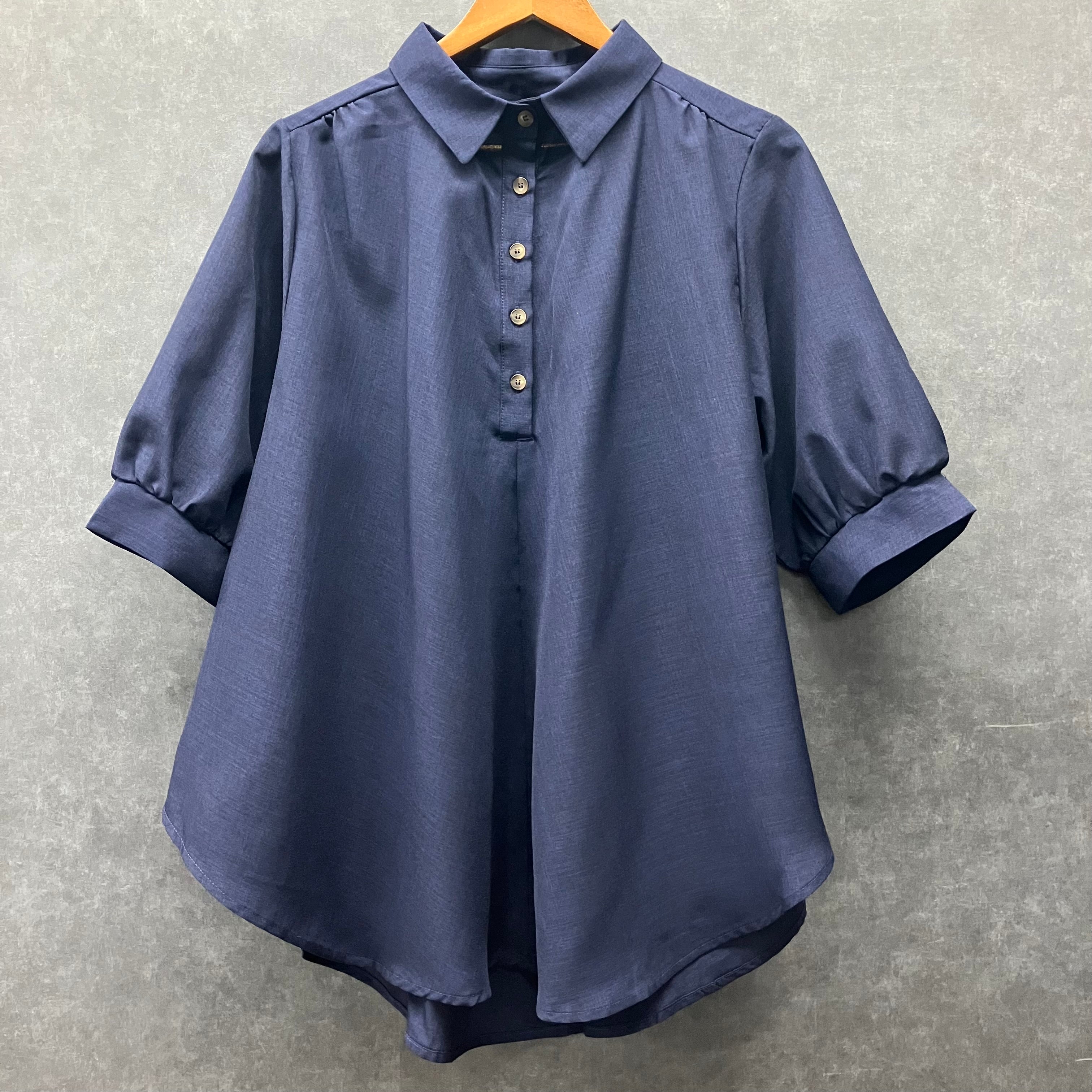 半袖ブラウス ネイビー※4/9~15迄に順次発送予定