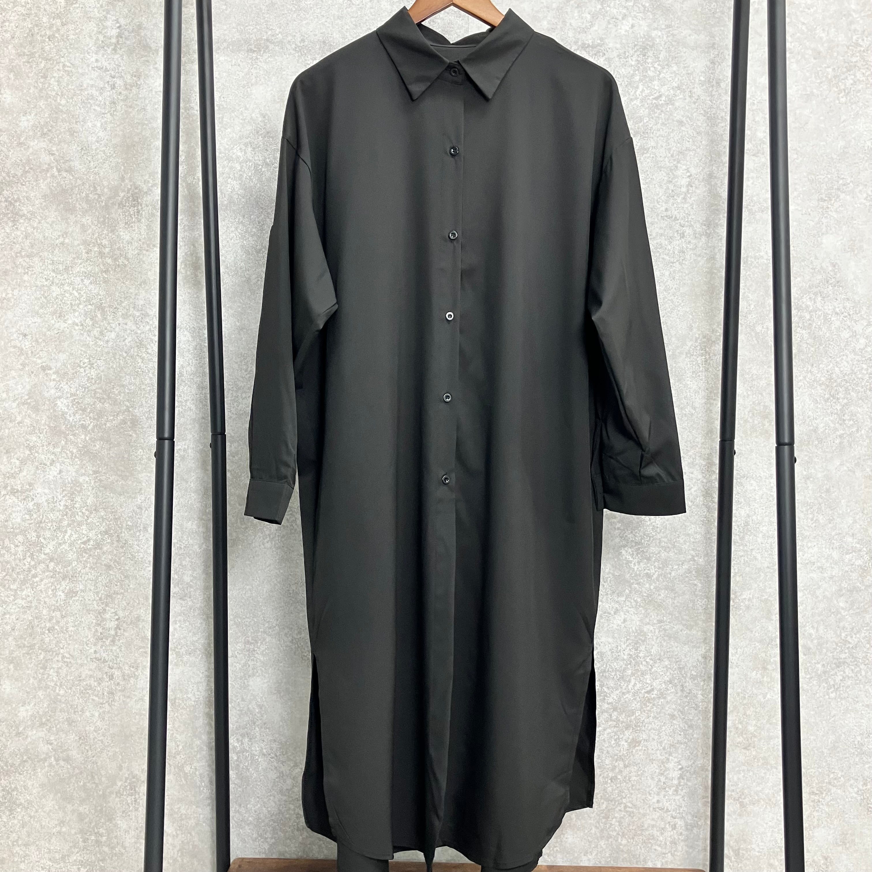 シャツワンピース ブラック※4/23~29までに順次配送予定