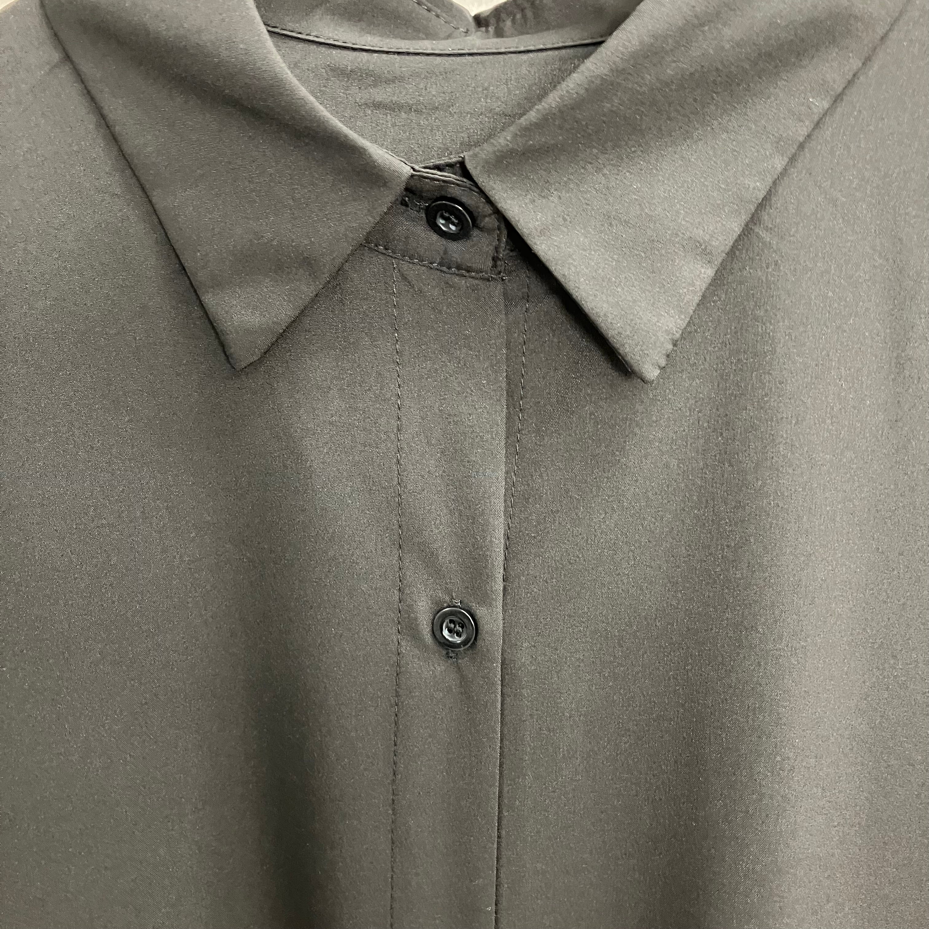 シャツワンピース ブラック※4/23~29までに順次配送予定